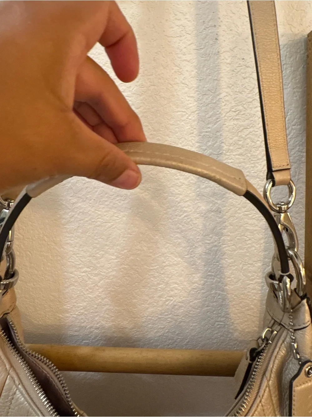 Coach Kristen Hobo Leather Shoulder Bag Champagne Buttery Soft Collection 2012